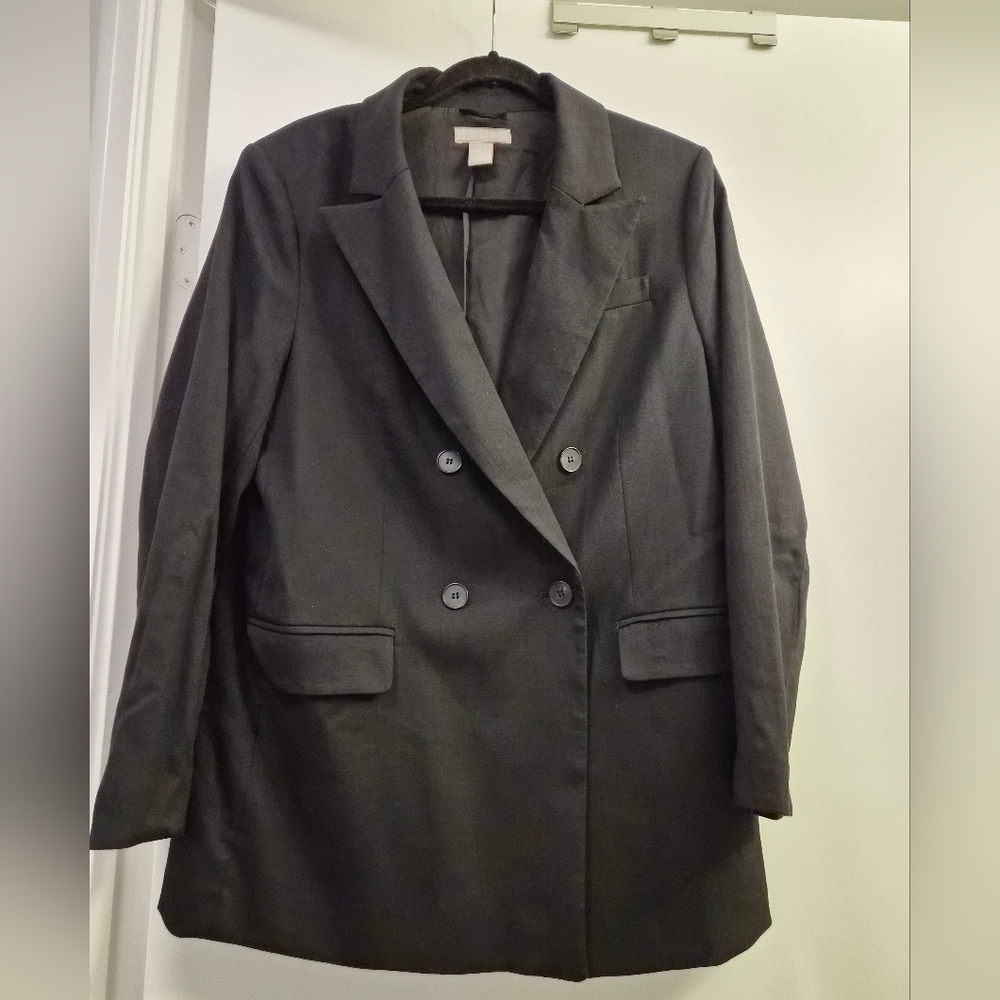H&M Black Double-Breasted blazer